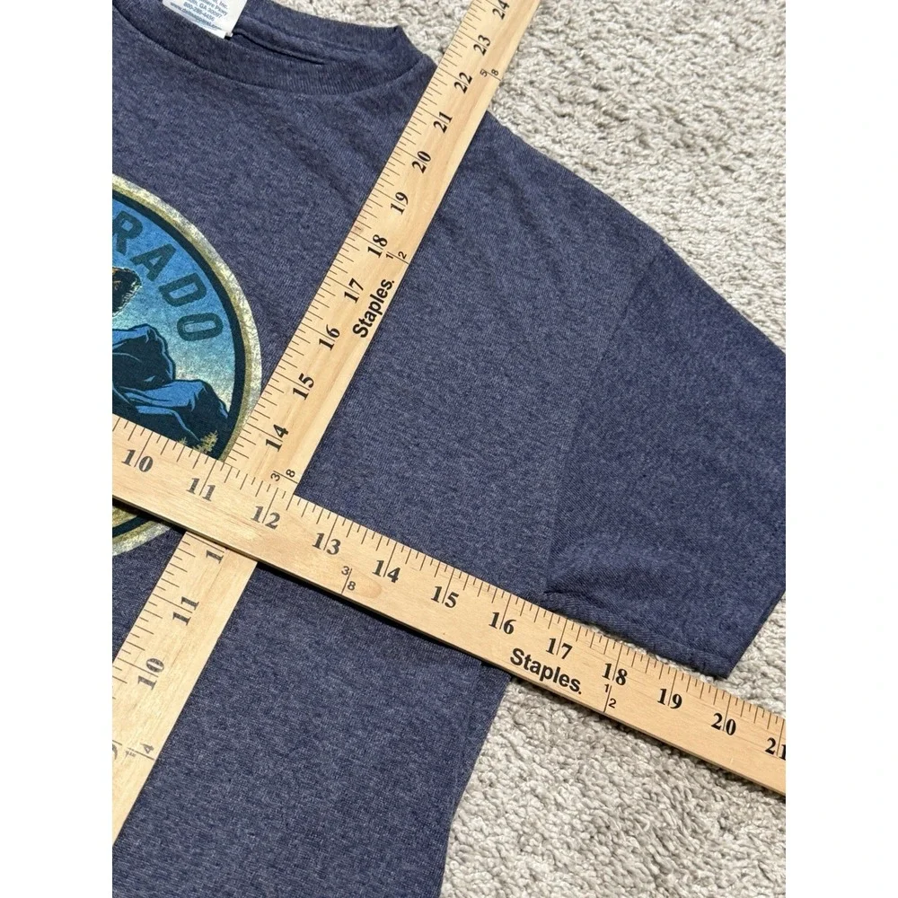 Blue Colorado Smokey Mountains Big Foot T-Shirt Youth Size Large